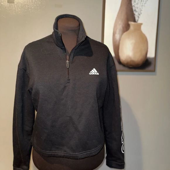 adidas Tops - Adidas Crop Sweatshirt 1/4 Zip